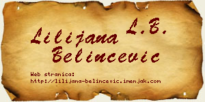 Lilijana Belinčević vizit kartica